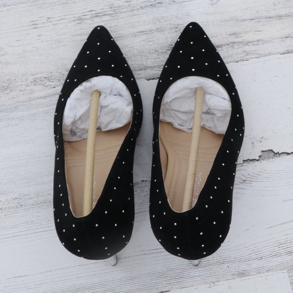 Adrienne Vittadini Studded Stiletto Pump Black Silver - Picture 5 of 9